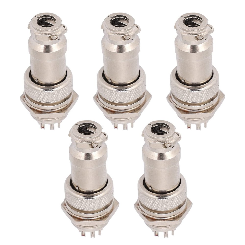 aqxreight 5Pcs Aviation Plug Connector M Fem Wire Panel Power Chassis Metal Fittings GX16 16mm 450V2pin S GX16 16mm 450V2pin Aviation PlugAviation ConnectorM Fem Wire Panel Power Chassis (8pin)