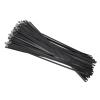 100pcs 304 Stainless Steel Self Locking Cable Ties, Black Zip Ties for Ship Label Wire Harness, Thickened Buckle with Improved Tensile Strength, and view 1
