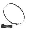 100pcs 304 Stainless Steel Self Locking Cable Ties, Black Zip Ties for Ship Label Wire Harness, Thickened Buckle with Improved Tensile Strength, and view 4