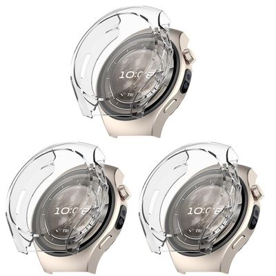 3 Pack Cases for Huawei Watch 5 46mm with Screen Protector, Flexible TPU Shockproof Scratch Proof Cover Case for Huawei Watch 5 46mm (Clear*3)