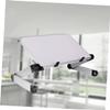 HOMSFOU Adjustable Portable Aluminum Laptop Stand for Ergonomic Use Compatible Tablets and Laptops Height Adjustable for Home Office and Travel White view 2