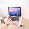 HOMSFOU Adjustable Portable Aluminum Laptop Stand for Ergonomic Use Compatible Tablets and Laptops Height Adjustable for Home Office and Travel White view 4