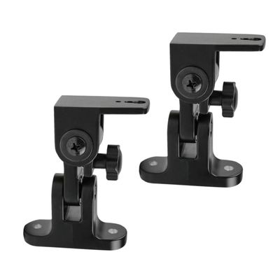 DIYEAH 2pcs Speaker Wall Mount Bracket Zinc Alloy Speaker Holder for Surround Sound Easy to Assemble Rotation and Tilt Black