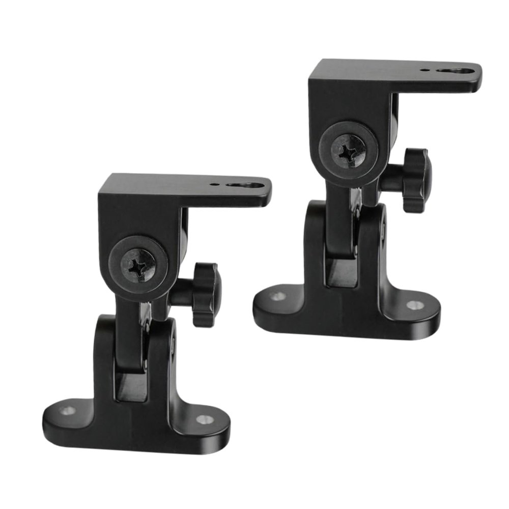 DIYEAH 2pcs Speaker Wall Mount Bracket Zinc Alloy Speaker Holder for Surround Sound Easy to Assemble Rotation and Tilt Black