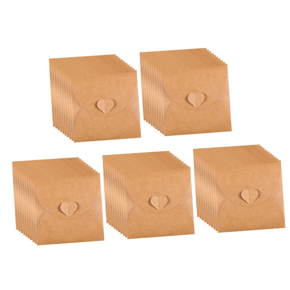 DIYEAH 50pcs Cd Kraft Paper Envelopes Button Retro Style DVD Storage Case for Home Car Party Basket