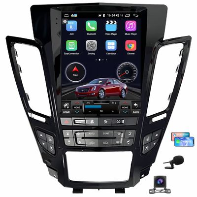 Android 14 Stereo Radio for Cadillac CTS 2007-2012 Replacement Upgrade Head Unit Tesla Style IPS Touch Screen Built-in Wireless Apple Carplay & Android Auto with GPS Navigation Bluetooth WiFiBlack
