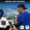 Waterproof Marine Bluetooth Radio for Boat - Marine Gauge Stereo Receiver -3 Inch LCD Display Backup Camera Input USB AUX 4 Zones Subwoofer Pre-Amp AM FM Radio for ATVs UTVs SXS view 3