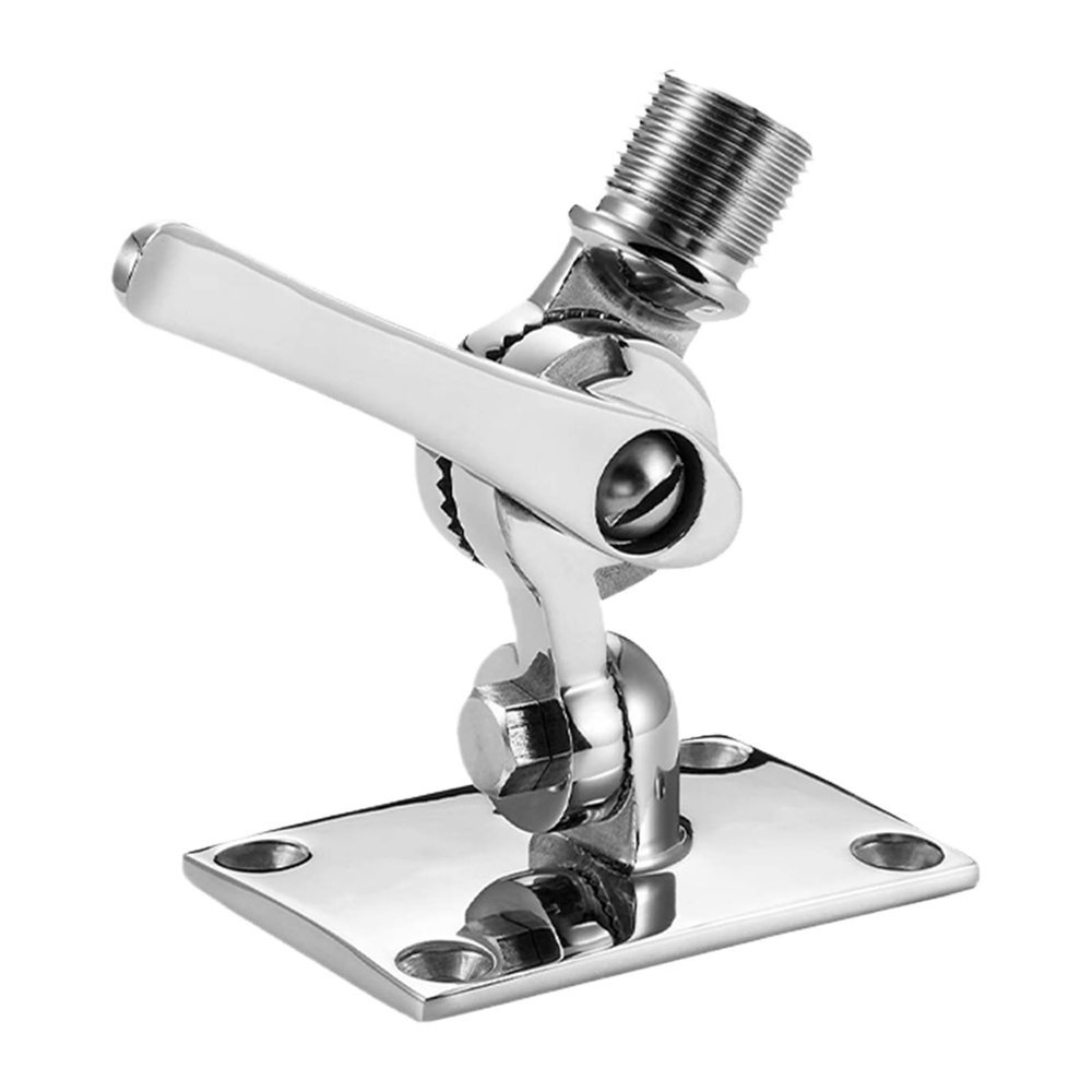 1pcs 316 Stainless Steel Adjustable Base VHF Antenna Dual Axis Ratchet Mounts Antenna Base Boat Hardware