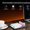 Zunate Mechanical Macro Keyboard 16 Keys 3 Knobs with BT 2.4G Wired Modes Custom Keypad with Red Switches LED Lights for Shortcuts Editing Streaming Design (White) view 2