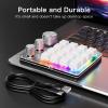 Zunate Mechanical Macro Keyboard 16 Keys 3 Knobs with BT 2.4G Wired Modes Custom Keypad with Red Switches LED Lights for Shortcuts Editing Streaming Design (White) view 3