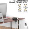 Desk Clamp Power Strip Desktop Mount Charging Station with 6 outlets 4 USB Ports 10 ft Under Desk view 3