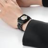 Compatible with Garmin Forerunner 570 bands, 20mm, 22mm Quick Release Jewelry Chain Metal Wristband with Leather Compatible with Garmin Forerunner 570 42mm, 47mm, Forerunner 55, 165, 245, 255, 265, 645 (Black, 22mm size band) view 4