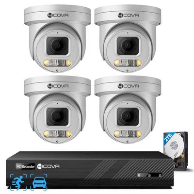 4COVR 4K PoE PTZ Security Camera System, 4X 8MP PoE IP PTZ Camera Two Way Audio, 280 Pan 90 Tilt 5X Optical Zoom, Smart Color Night Vision, Human Vehicle Detection, 8CH 4K NVR 2TB HDD, LY5XCP8M0804