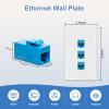FGB 10Gbps Ethernet Wall Plate, 3 Port CAT6 Wall Plate and Jack, RJ45 Ethernet Wall Outlet with Single Gang Low Voltage Mounting Bracket view 2