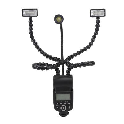 Macro Ring Flash, 3 Head LED Flash Macro Flash Light, 5600k Color Temperature, 8 Level Adjustable Focus Light, Camera Flash Light for DSLR Cameras