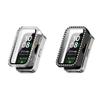 2 Pack Bling Case Compatible with Huawei Band 8 with Tempered Glass Screen Protector, Hard Bumper Shockproof Anti-Scratch Full Protective Shiny Cover (Black/Clear) view 1