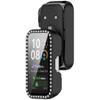 2 Pack Bling Case Compatible with Huawei Band 8 with Tempered Glass Screen Protector, Hard Bumper Shockproof Anti-Scratch Full Protective Shiny Cover (Black/Clear) view 3