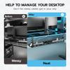 ARES WING 17"-28.7" Extendable Under Desk Cable Management Tray with Cable Slots, Clamp On Cord Organizer Holds Up to 11 lbs, Black Metal Under Desk Storage for Office and Gaming Accessories view 2