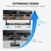 ARES WING 17"-28.7" Extendable Under Desk Cable Management Tray with Cable Slots, Clamp On Cord Organizer Holds Up to 11 lbs, Black Metal Under Desk Storage for Office and Gaming Accessories view 3