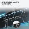 ARES WING 17"-28.7" Extendable Under Desk Cable Management Tray with Cable Slots, Clamp On Cord Organizer Holds Up to 11 lbs, Black Metal Under Desk Storage for Office and Gaming Accessories view 4