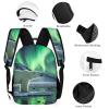 KLWQR Polar Bears Northern Lights Backpack for Women Men Lightweight Waterproof Backpack Set With Lunch Box Pencil Case Travel Laptop Backpack Casual Daypacks view 3