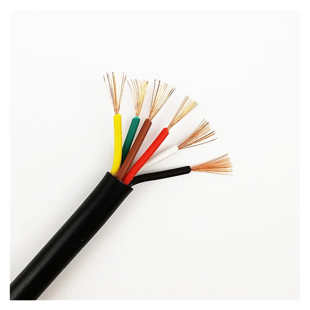 Wire,Electronic Wire, Flexible Sheath Line Cable 0.3mm2 Insulation Flame Retardant PVC Copper 2/3/4/5/6 Cores 5/10 Meters Electrical Wire(6 cores,30M)