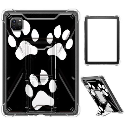 Case for iPad Pro 12.9 2022/2021/2020/2018,Clear TPU Shockproof Stand Bumper Back Cover Transparent Case for iPad Pro 12.9" 6th Gen/5th Gen/4th Gen/3rd Gen,Black White Dog Paw