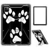 Case for iPad Pro 12.9 2022/2021/2020/2018,Clear TPU Shockproof Stand Bumper Back Cover Transparent Case for iPad Pro 12.9" 6th Gen/5th Gen/4th Gen/3rd Gen,Black White Dog Paw view 1
