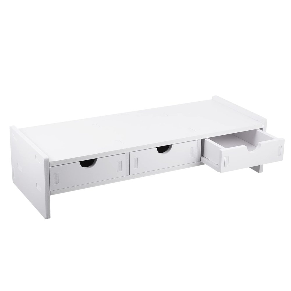 Angoily 1pc Monitor Riser Stand Pvc Board Laptop Holder Unique Design for Desk Organization Ergonomic Computer Stand for Improved and Comfort White