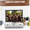 Angoily 1pc Monitor Riser Stand Pvc Board Laptop Holder Unique Design for Desk Organization Ergonomic Computer Stand for Improved and Comfort White view 3
