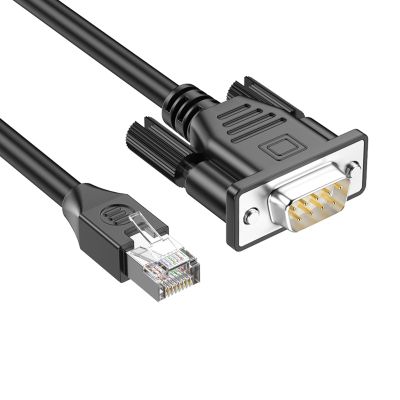 QMQJIA RJ45 8P8C Ethernet to D-sub 9Pin RS232 Control Cable Extension Line for Effective Networking Hardware Communication