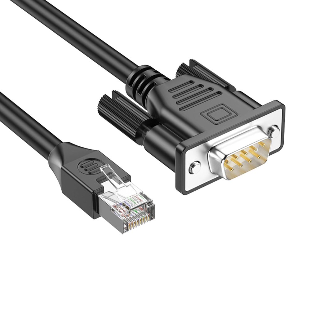QMQJIA RJ45 8P8C Ethernet to D-sub 9Pin RS232 Control Cable Extension Line for Effective Networking Hardware Communication