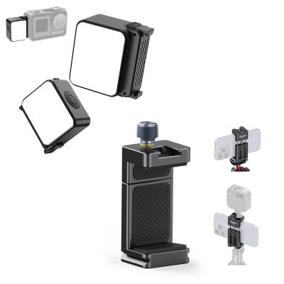 ULANZI LM18 Vlogging Light Mini LED Action Camera Video Light Photography for DJI Osmo 3/4/5, ULANZI MA33 Metal Phone Tripod Mount with Arca Port & 2 Cold Shoes for iPhone 15 pro/14/13/12/Samsung