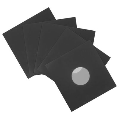 Holibanna 6pcs Vinyl Sleeves for Records Black Faux Jacket Protective Record Sleeves Dustproof Fingerprints Resistant for Vinyl Enthusiasts
