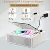 M-Amazup CD Player Portable, Desktop CD Players for Home with Cable and Adapter, Dual Speakers, Support Opt/USB/TF Card/AUX/FM with Remote Control, LCD Display, 3.5mm Headphone Jack, White view 2