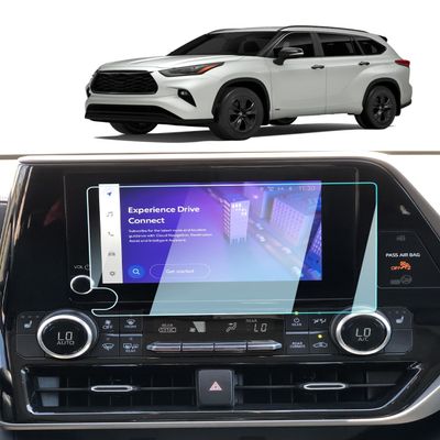 2023-2025 2026 Highlander Screen Protector For Toyota Highlander (L/LE/XLE/XSE)/Highlander Hybrid 8" Touchscreen, 2025 2026 Highlander/Highlander Hybrid Accessories 9H Tempered Glass Anti-Fingerprints Scratch