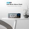 Luocute Mirror LED Alarm Clock Two Sets of Alarm Rechargeable Voice Activated Digital Clock Digital Alarm Clock for Bedrooms Bedside Desk (Silver) view 2