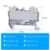 100pcs PT-2.5 Din Rail Terminal Block Push in Spring Screwless Electrical Terminal Strip Block Connector PT2.5 Wiring Conductor(Gray) view 3