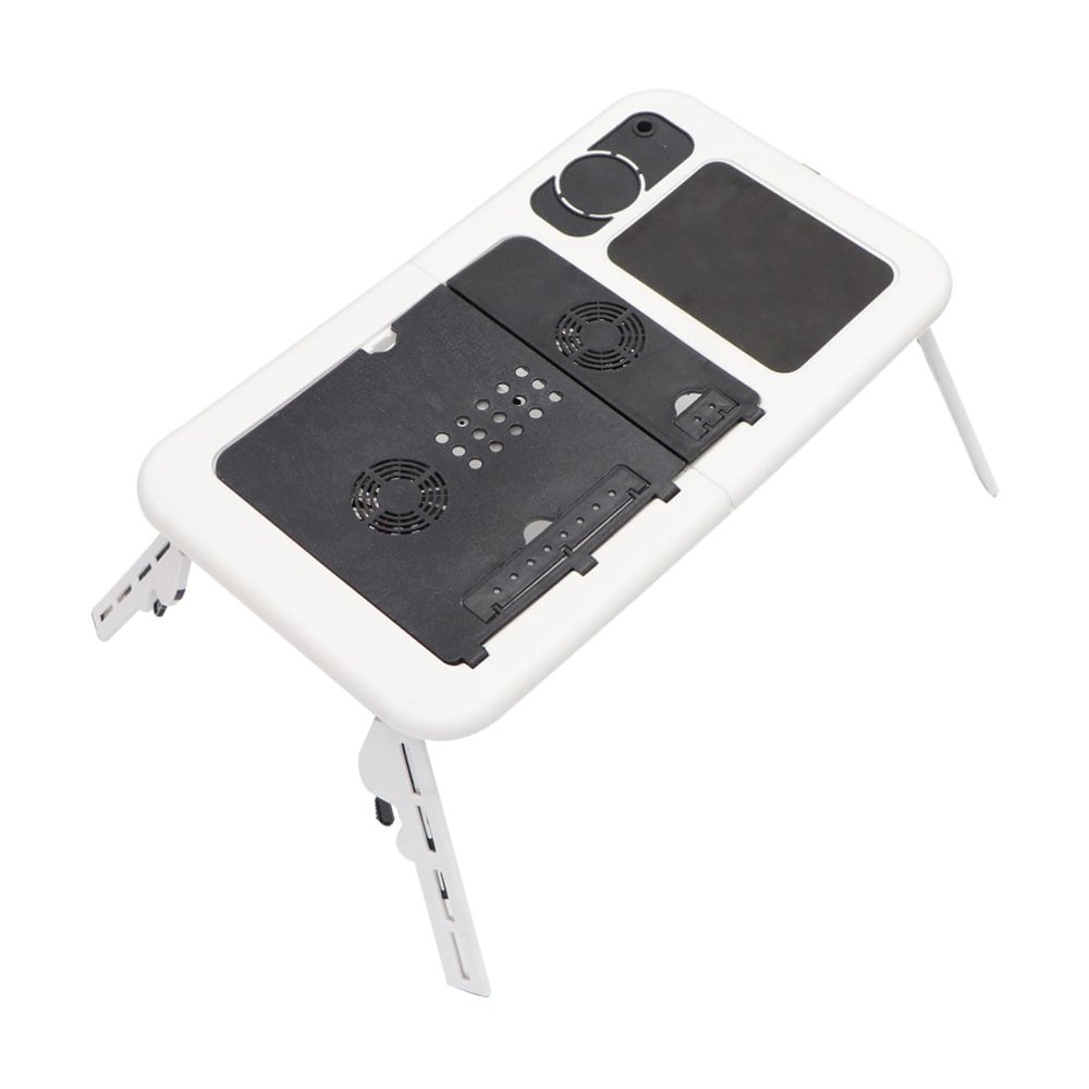 DIYEAH Folding USB Laptop Stand Desk Multi-Functional Portable Computer Desk Cooling Fan for Home Office and Travel Adjustable Height Design Ergonomic Notebook Holder