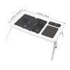 DIYEAH Folding USB Laptop Stand Desk Multi-Functional Portable Computer Desk Cooling Fan for Home Office and Travel Adjustable Height Design Ergonomic Notebook Holder view 2