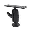 Luocute Fish Finder Mount Base Bracket for Kit T, High Strength Aluminum Alloy C Type 1.5 Inch Ball Head Long Arm Marine Electronics Mount for Devices (9.5cm / 3.7in Nylon Rod) view 1