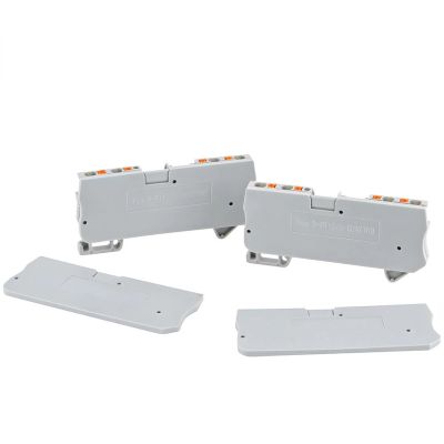 100Pcs D-PT1.5-QU End Cover for PT 1.5-QU Din Rail Terminal Blocks Plate Caps L63.8H24.6W2.2mm