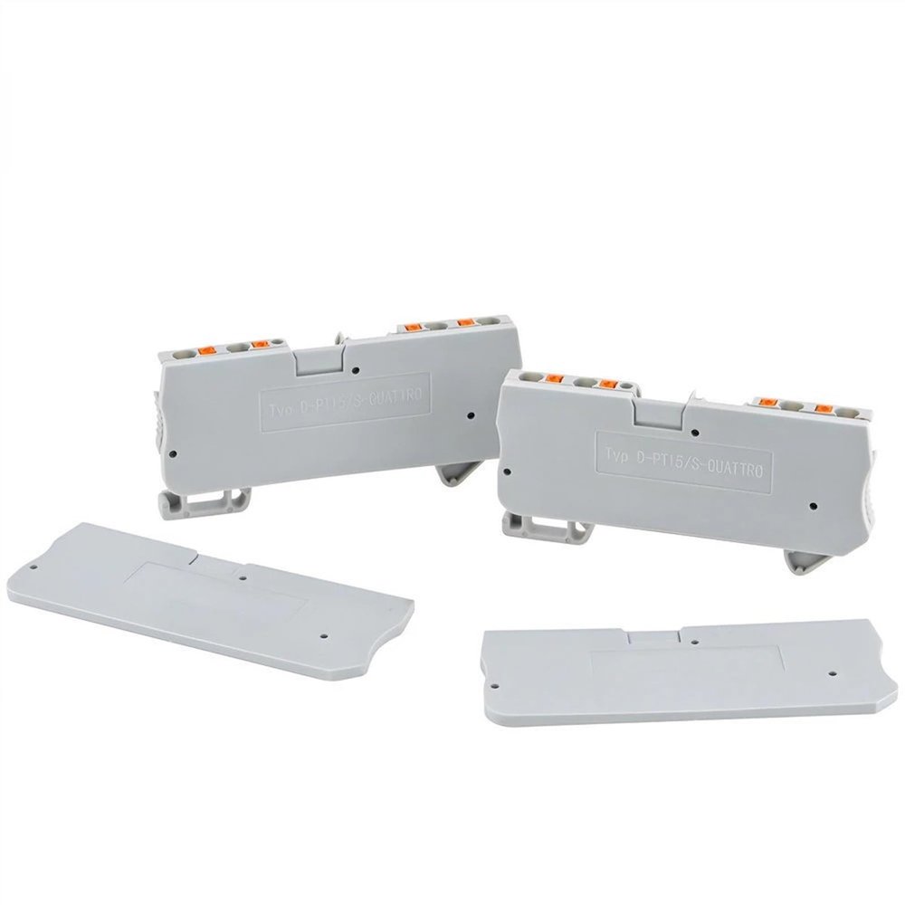 100Pcs D-PT1.5-QU End Cover for PT 1.5-QU Din Rail Terminal Blocks Plate Caps L63.8H24.6W2.2mm