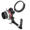 Mini Follow Focus with A B Stops and 15mm Rod Clamp, Gear Ring Belt, Fits Different Diameter Lenses Up to 114mm, for DLSRs and Mirrorless Cameras view 1