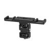NovelGoal Dual Cold Shoe Extension Bar Bracket w 1/4" Thread & Cable Slot - Extender for Monitor LED Light Camera Cage (with 1/4 ARRI-Standard Rotation Expansion Base) view 1
