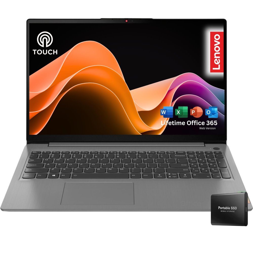 Lenovo Touchscreen IdeaPad - Office 365 for The Web - 40GB RAM - 1TB Storage(512GB SSD w/ 512GB External) - Intel Core - 15.6" Full HD - Windows 11 Pro w/o Earbuds