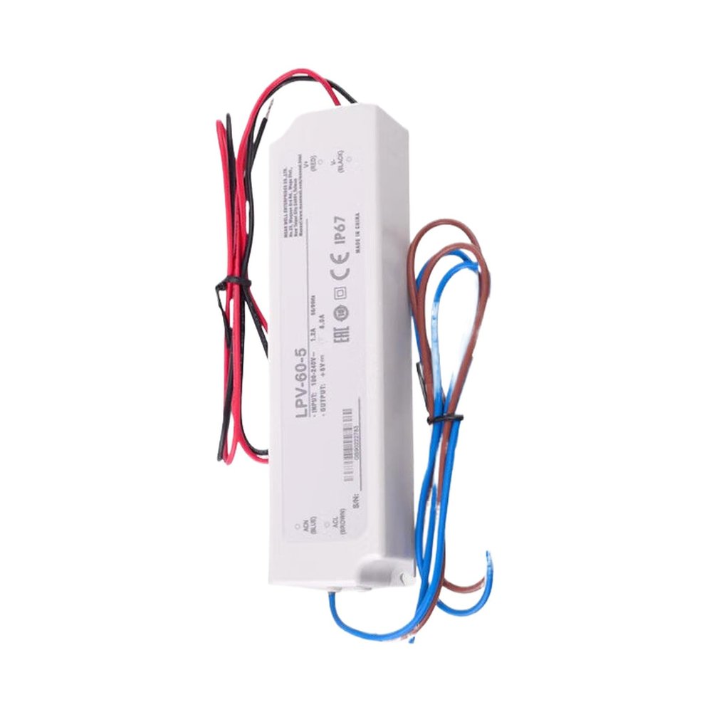 LPV-60-5 5V 8A 40W IP67 Waterproof Switching Power Supply for LED Lighting, Industrial Equipment & Outdoor Applications