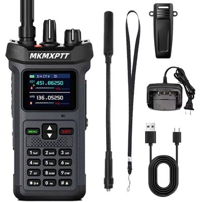 MKMXPTT MK-628 Long Range Ham Radio 20W Two-Way Radio with Digital Display NOAA Weather Receiver 999 Channels 1.77" Screen