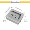 Brixwell QHZ4-003 Hide A Dock Power Or Data Station 1 USB A Port at 10.5 Watts and 1 USB C Port at 12 Watts Version Silver Finish view 2