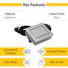 Brixwell QHZ4-003 Hide A Dock Power Or Data Station 1 USB A Port at 10.5 Watts and 1 USB C Port at 12 Watts Version Silver Finish view 3